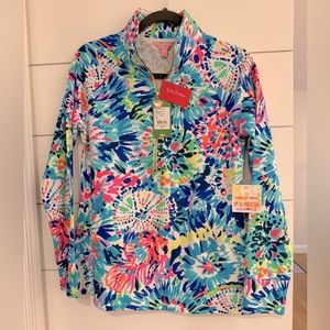 Lilly Pulitzer NWT, Skipper popover jacket, Multi Dive In - neon colors, Small